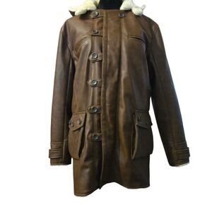 The Dark Knight Tom Hardy Leather Jacket Small Leather Shearling Lined Coat